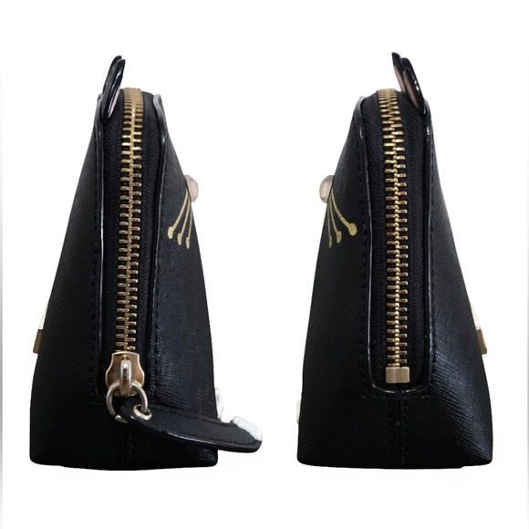 Kate Spade New York Black Leather Jazz Things Up Cat Coin Purse - Picture 4 of 8